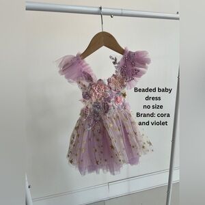 Baby floral beaded outfit